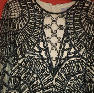 Black sequined beaded mini Dress